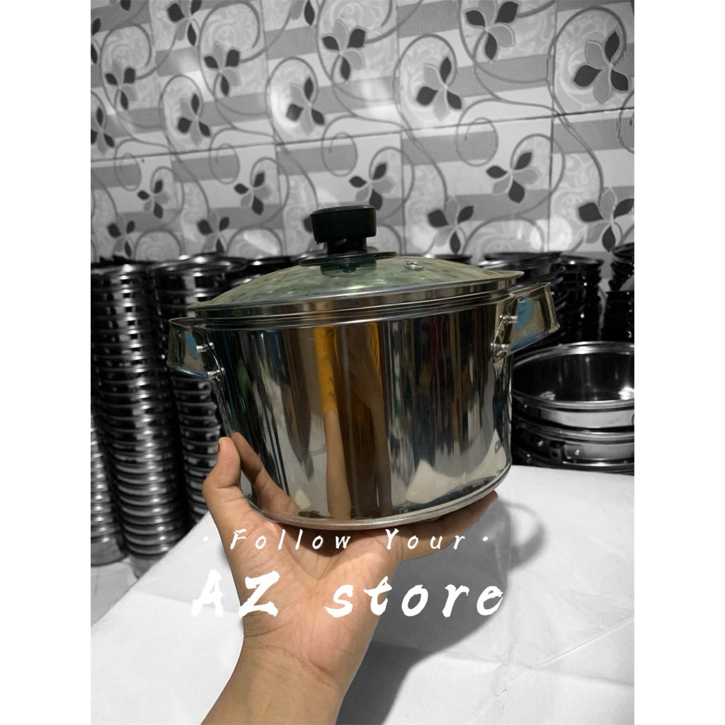 panci tutup kaca panci sayur handel kuping stainless panci sayur uk 18panci murah panci rawon
