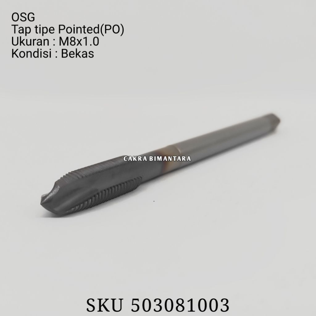 OSG Tap bekas M8x1.0 Pointed pembuat mur M8 x 1.0 PO taping M 8