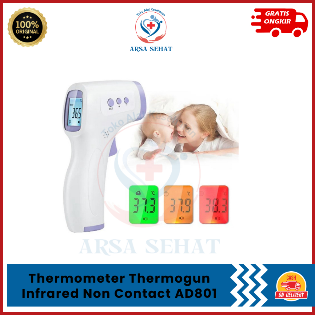 Thermometer Thermogun Infrared Non Contact AD801/ Termometer Digital AD 801