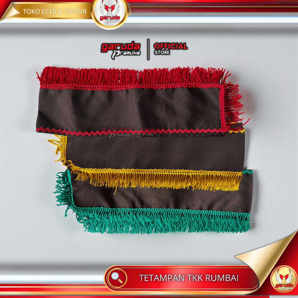 Selempang Pramuka penggalang penegak rumbai |  tetampan tkk pramuka rumbai merah kuning Hijau