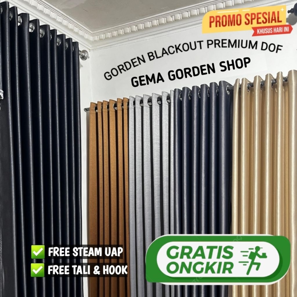 GORDEN BLACKOUT POLOS BAHAN FULL DOF 6 GELOMBANG