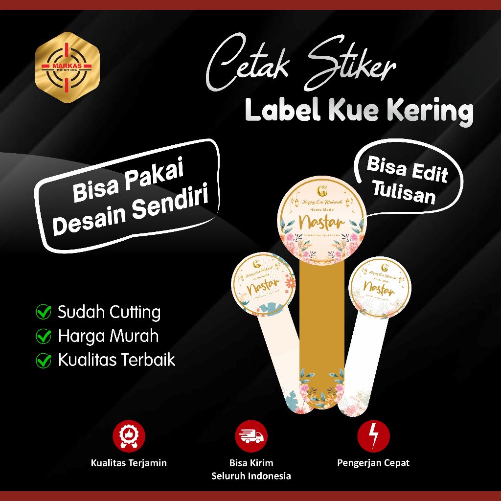 Stiker Segel Kue Kering | Stiker Custom Kue Kering Edisi Lebaran
