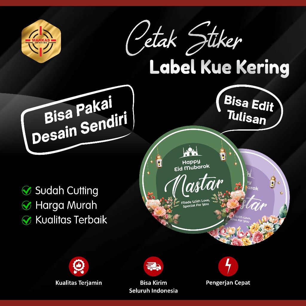 Stiker Kue kering Custom | Stiker Label untuk Kue Kering