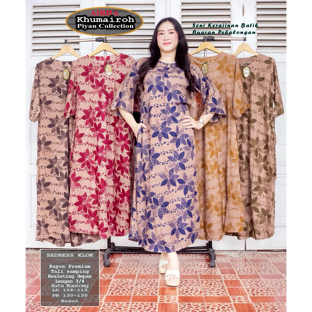 SADRESS REMPEL BAWAH & SADRES KLOK MAURA LENGAN TEROMPET - DASTER PANJANG LENGAN 3/4 MOTIF KEKINIAN