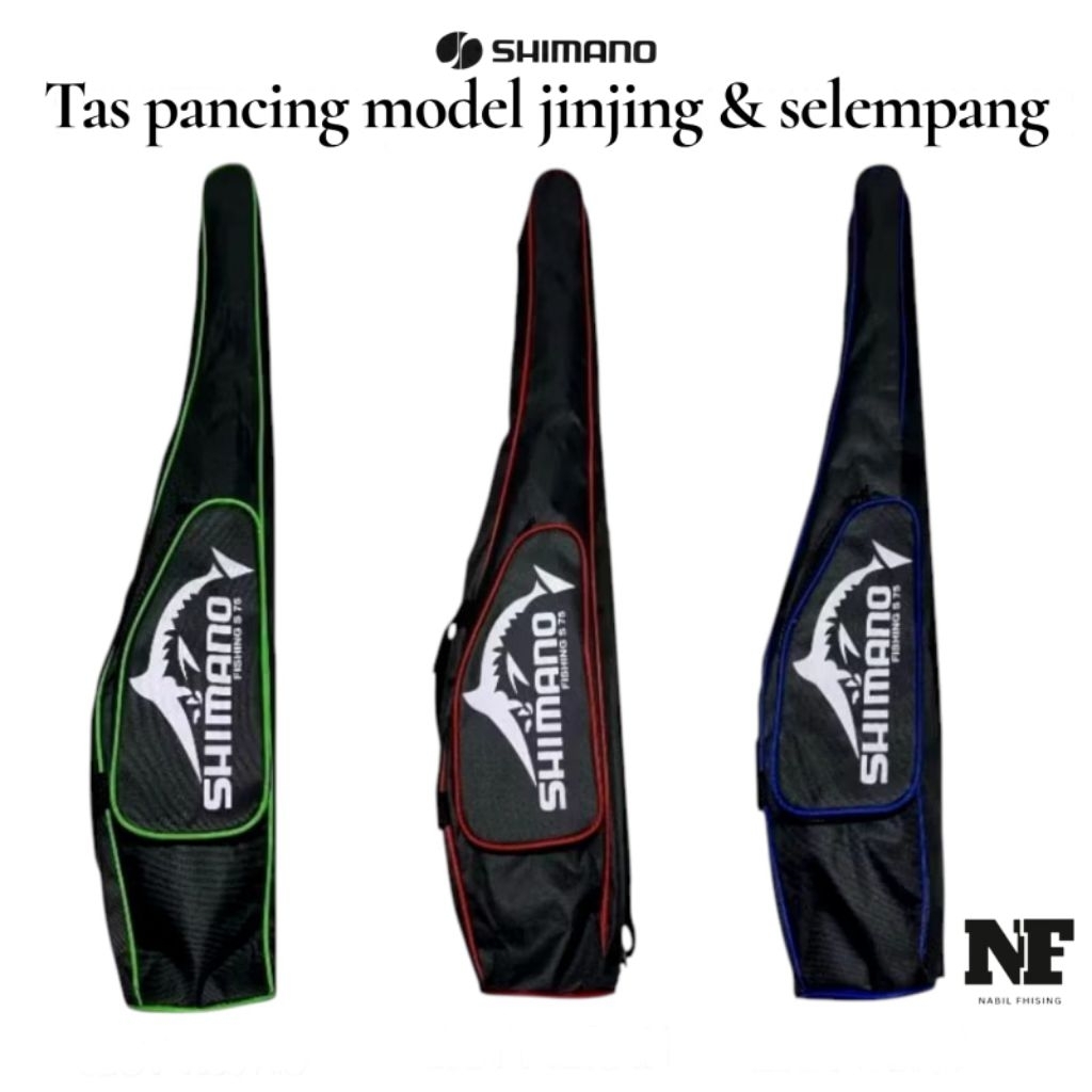 Tas pancing shimano selempang Dinier polyester ukuran 60/75/100
