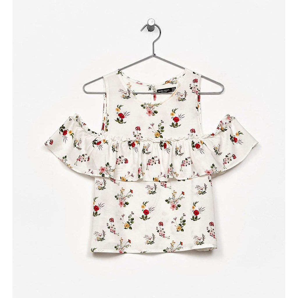 Bershka Floral Cut Shoulder