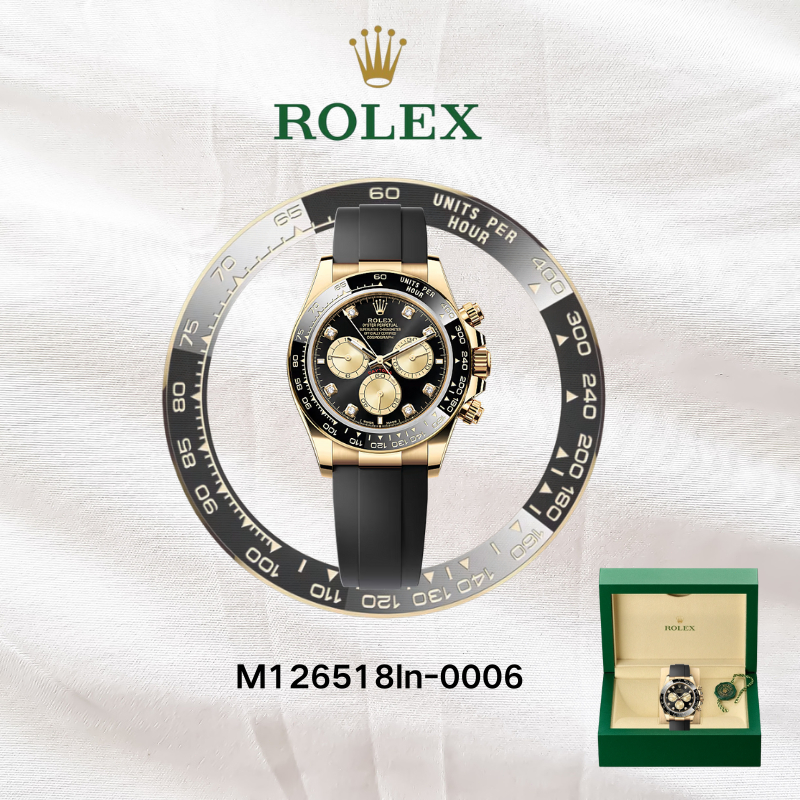 (100% Asli) Bayar di Tempat Jam tangan Rolex  kotak asli Rolex Koleksi Cosmograph Daytona M126518ln-