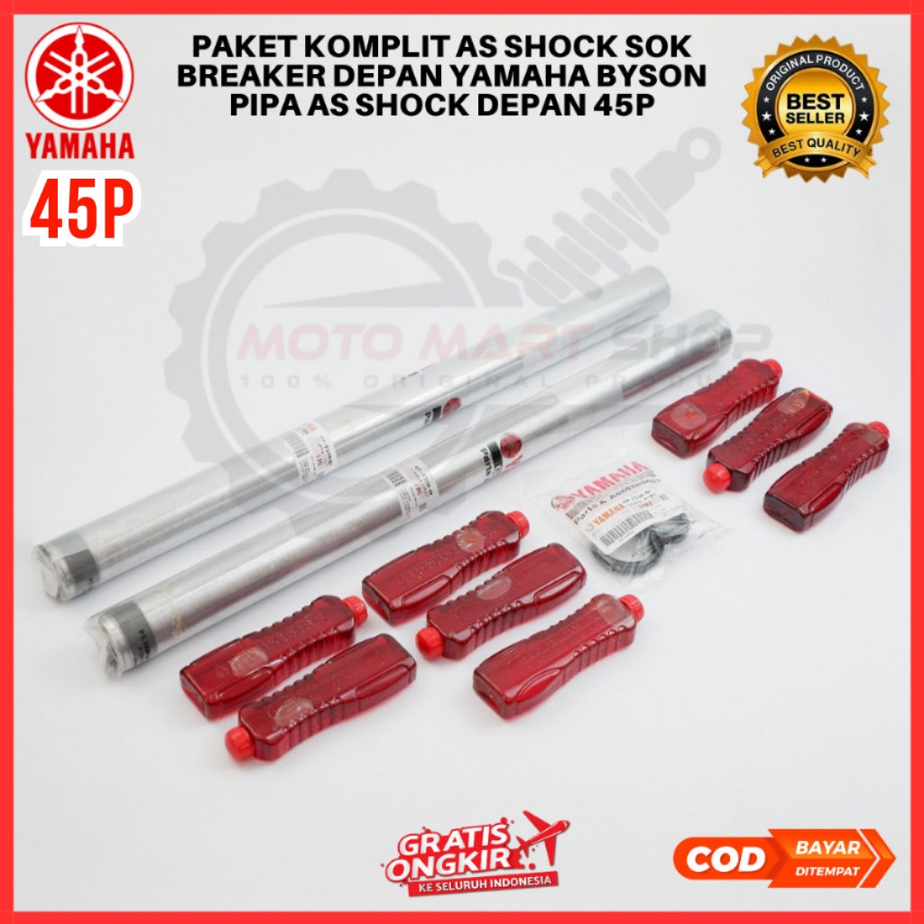 As Shock Depan Byson Karbu Ori / Paket Komplit As Shock Depan Yamaha Bison - 45P