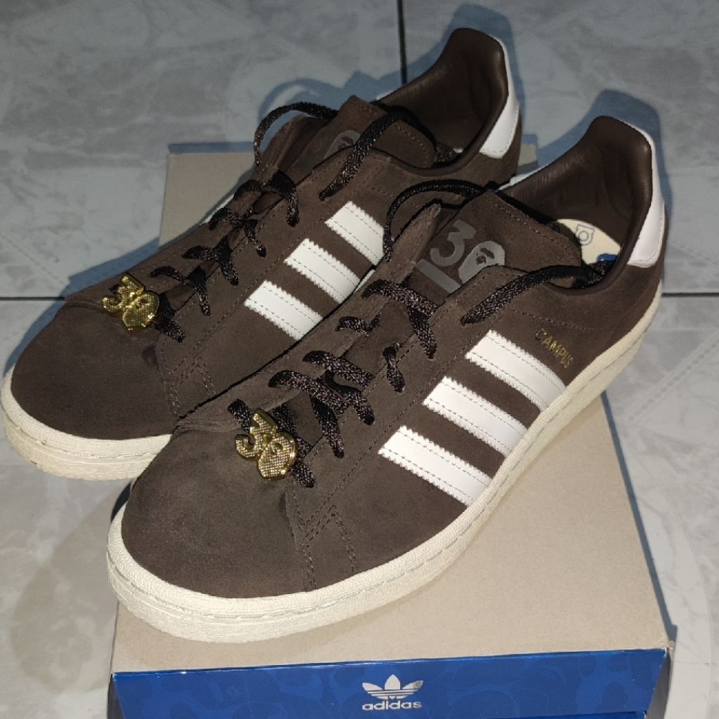 Sepatu Adidas campus 80s bape 30th anniversary brown