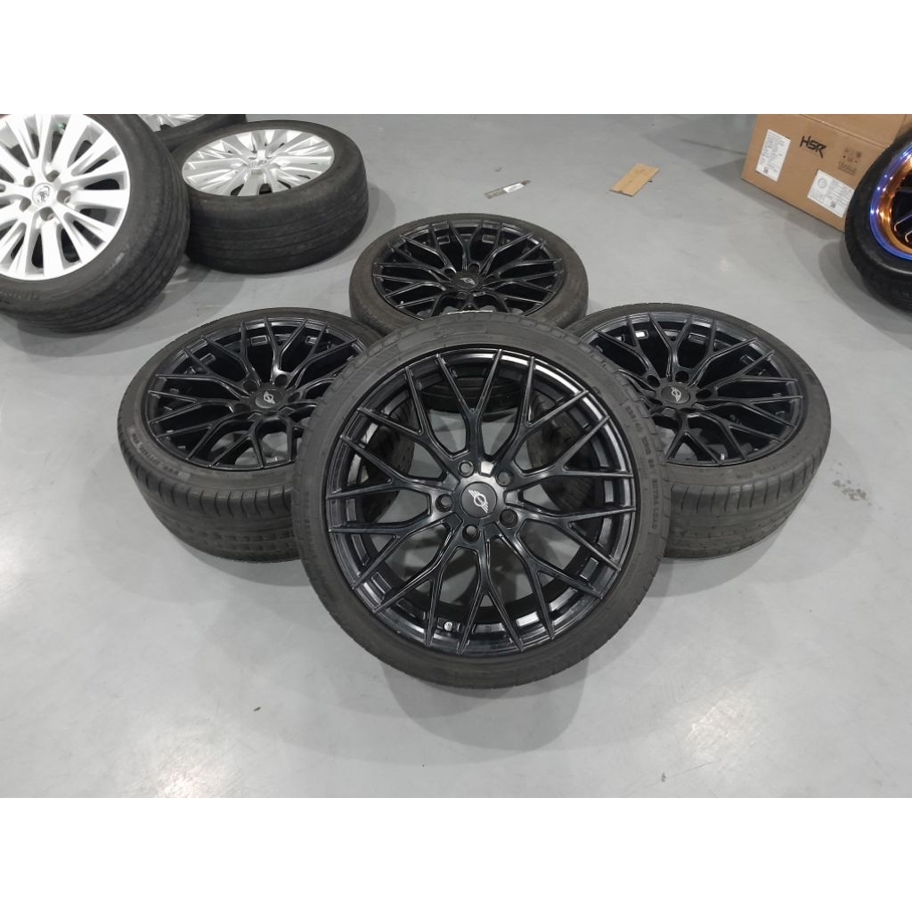 JUAL VELG RACING MINI R18X8,5 5X112 ET BLACK + BAN  225 40 r18