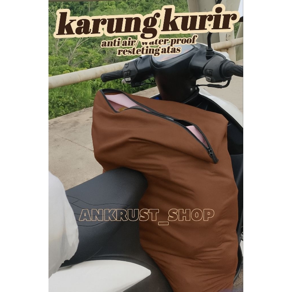 karung kurir warna coklat bahan Taslan milky