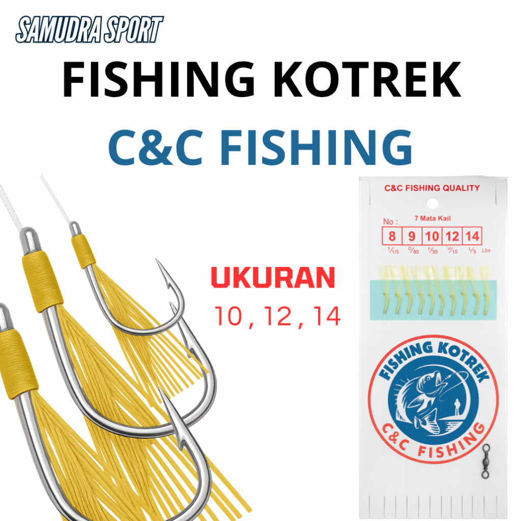 Kotrekan Fishing Rangkaian Pancing 7 Mata Kail Premium - KAIL KOTREK SUPER TAJAM