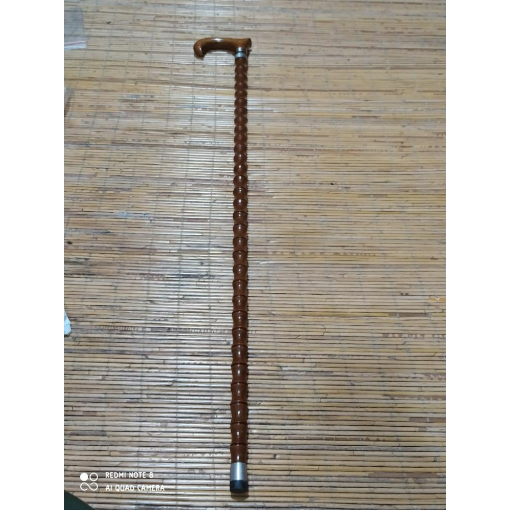 Tongkat jalan kayu ulin motif