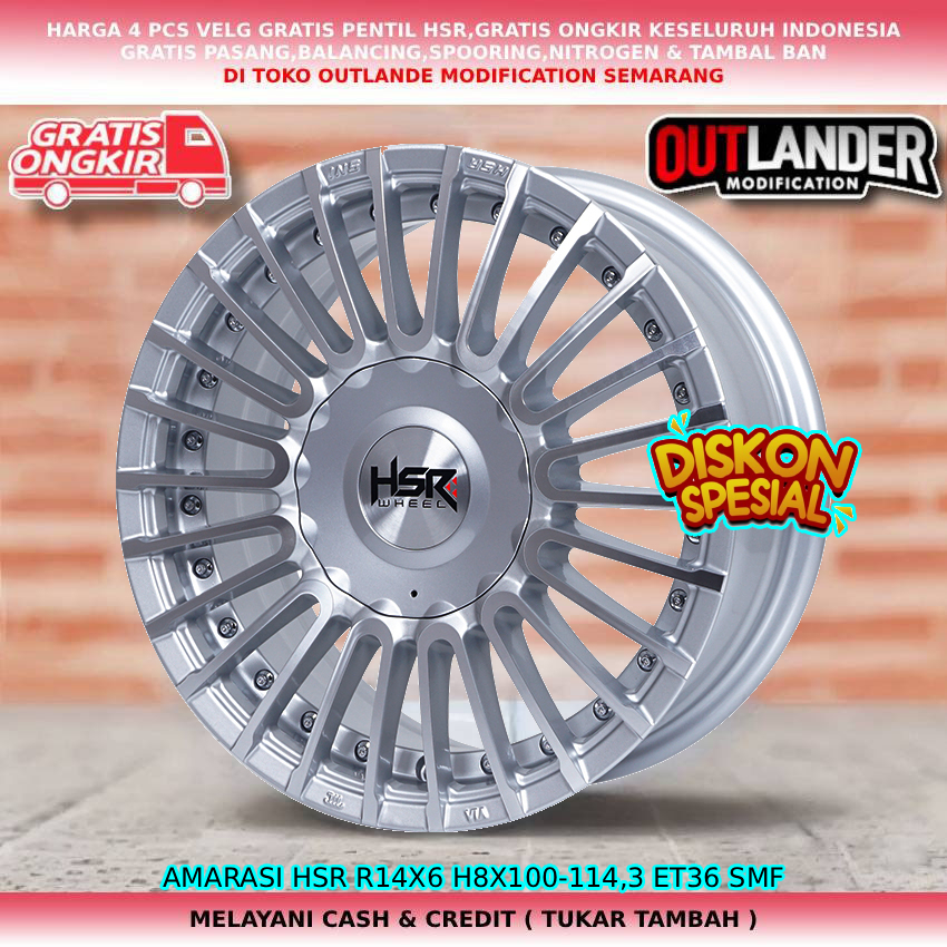 Velg racing untuk mobil Spark| Aveo| March| Micra| Mirage dll velg hsr amarasi R14