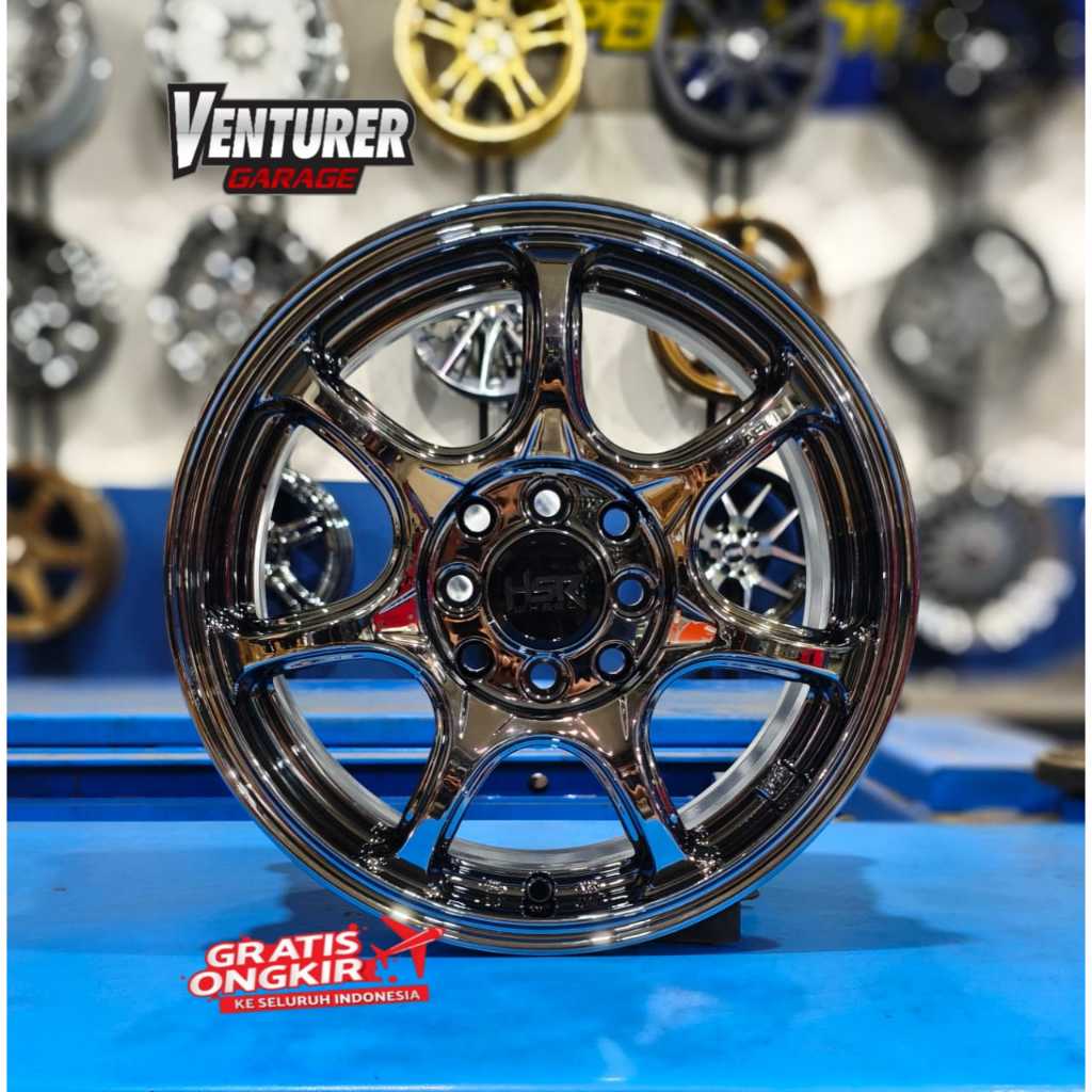 Paket Velg Dan Ban Mobil Brio Jazz Freed Wuling Binguo R15 HSR ARU TC10 Pelek Ring 15 Black Chrome