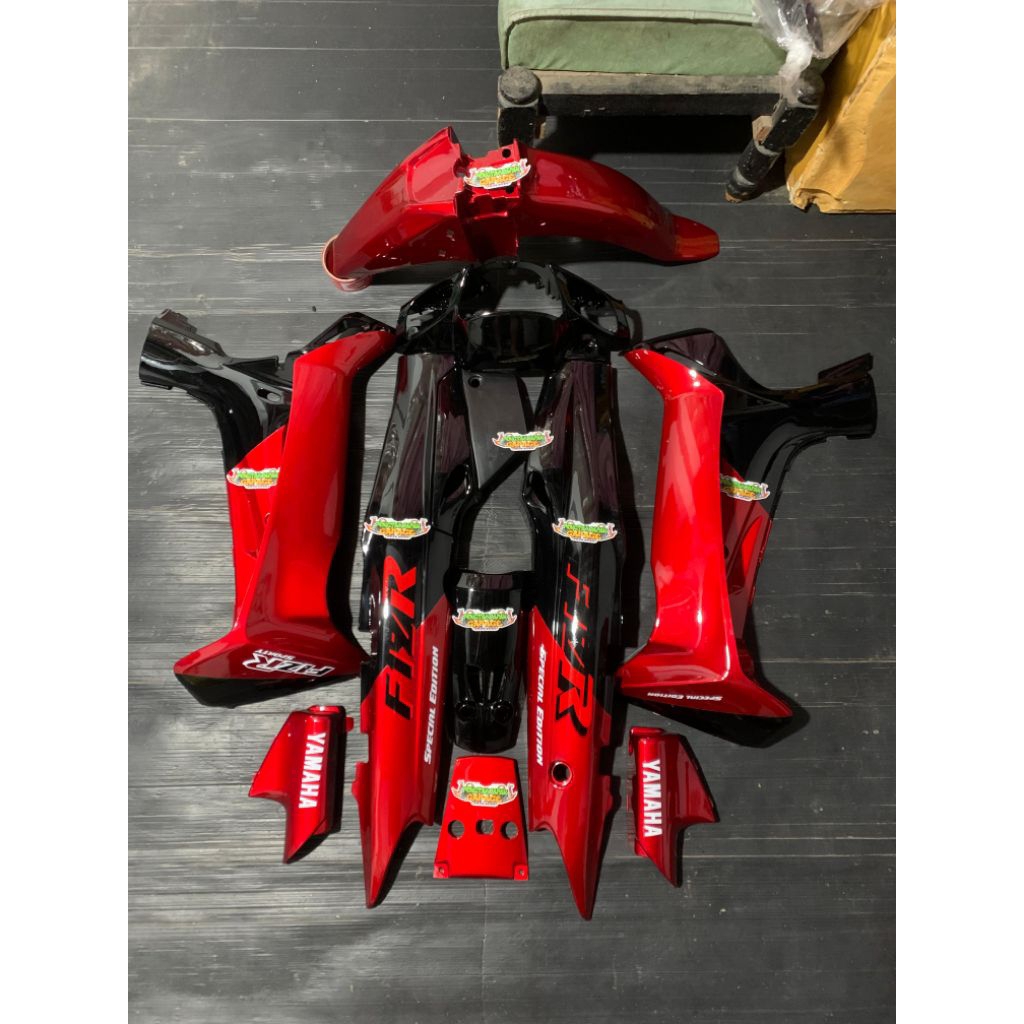 Full Set Bodi Halus Fizr F1zr Hitam Merah Maron Cover Body Fizr F1zr Fiz r Hitam Merah Maron