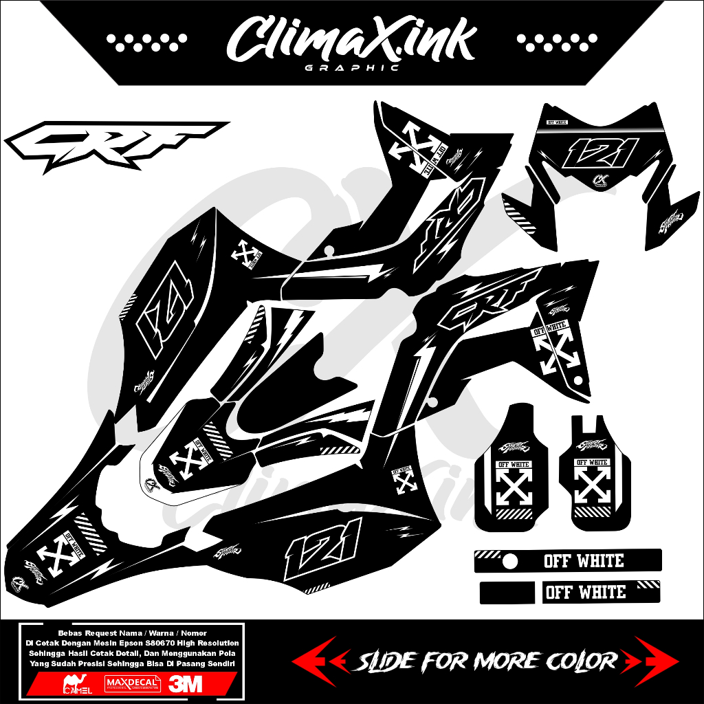 Decal crf 150 l full body dsain dimpel minimalis tma off white keren