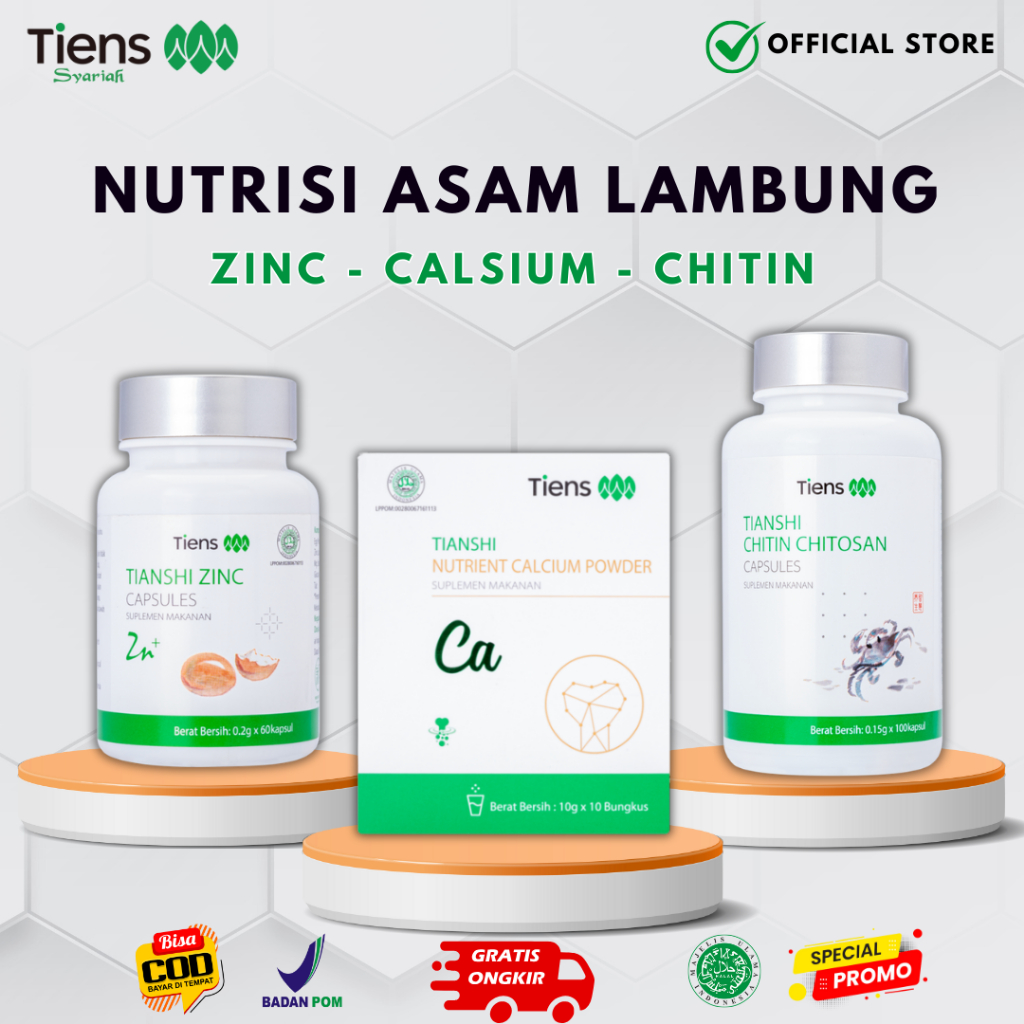 OBAT TCM HERBAL CHINA PAKET ASAM LAMBUNG GERD Kronis Gerd Anxiety - CHITIN CHITOSAN ZINC KAPSUL & CA