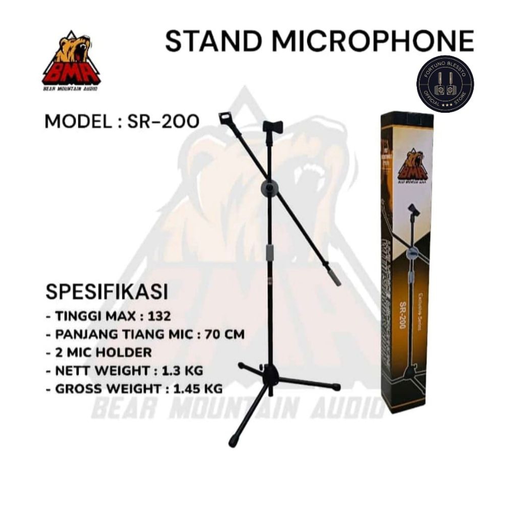 Stand microphone berdiri SR-200 BMA Original