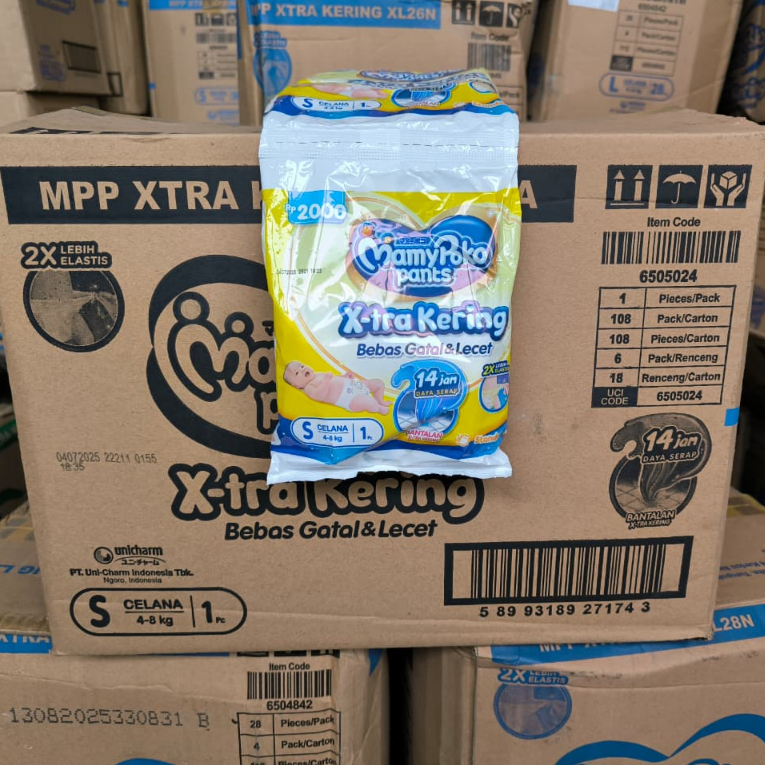 MamyPoko Pants X-Tra Kering S M L 1Dus Popok Celana Bayi Mamy Poko Extra Dry 1 Karton (108 Pcs)
