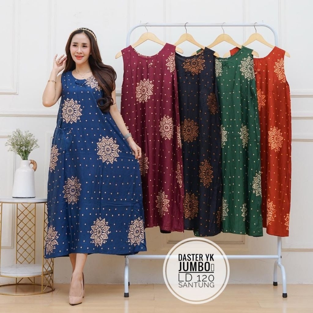 Daster Yukensi Jumbo Santung Saku Depan Baju Tidur Dinas Malam