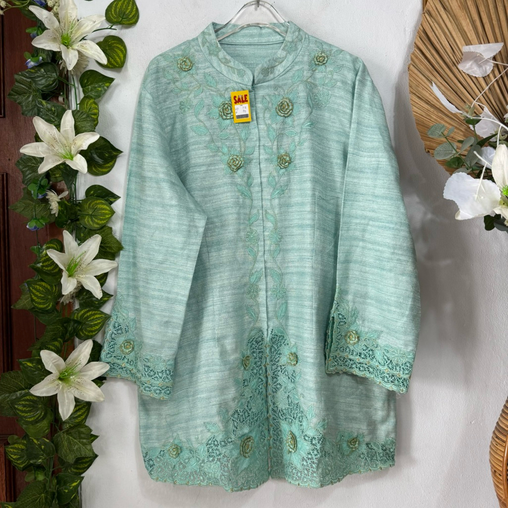 Tunik Kebaya Bordir Hijau Mint