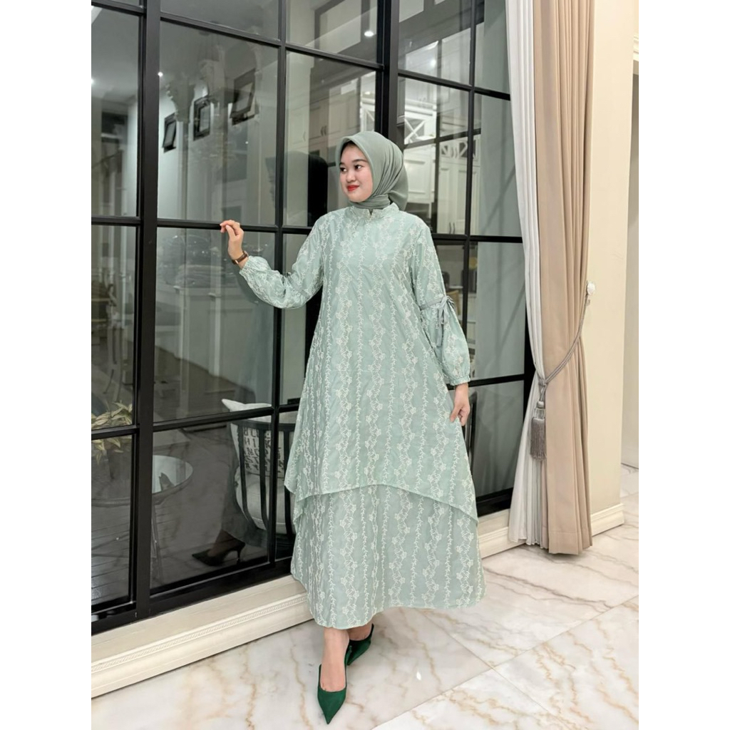 Gamis Papersilk Bordir Adem Jatuh Mewah Gamis daily & kondangan