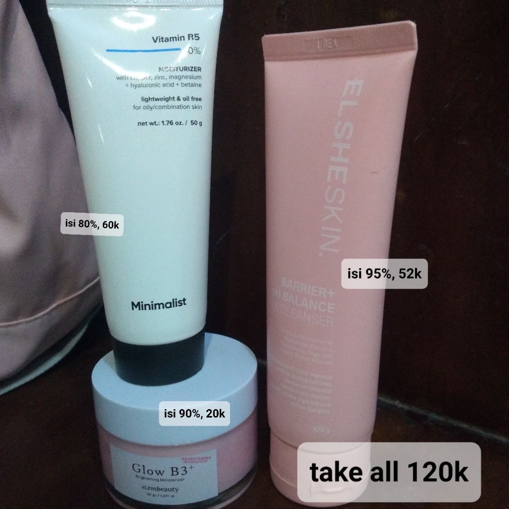 EIEM GLOW B3+, ELSHESKIN JELLY CLEANSER, MINIMALIST MOISTURIZER VITAMIN B5 (PL)