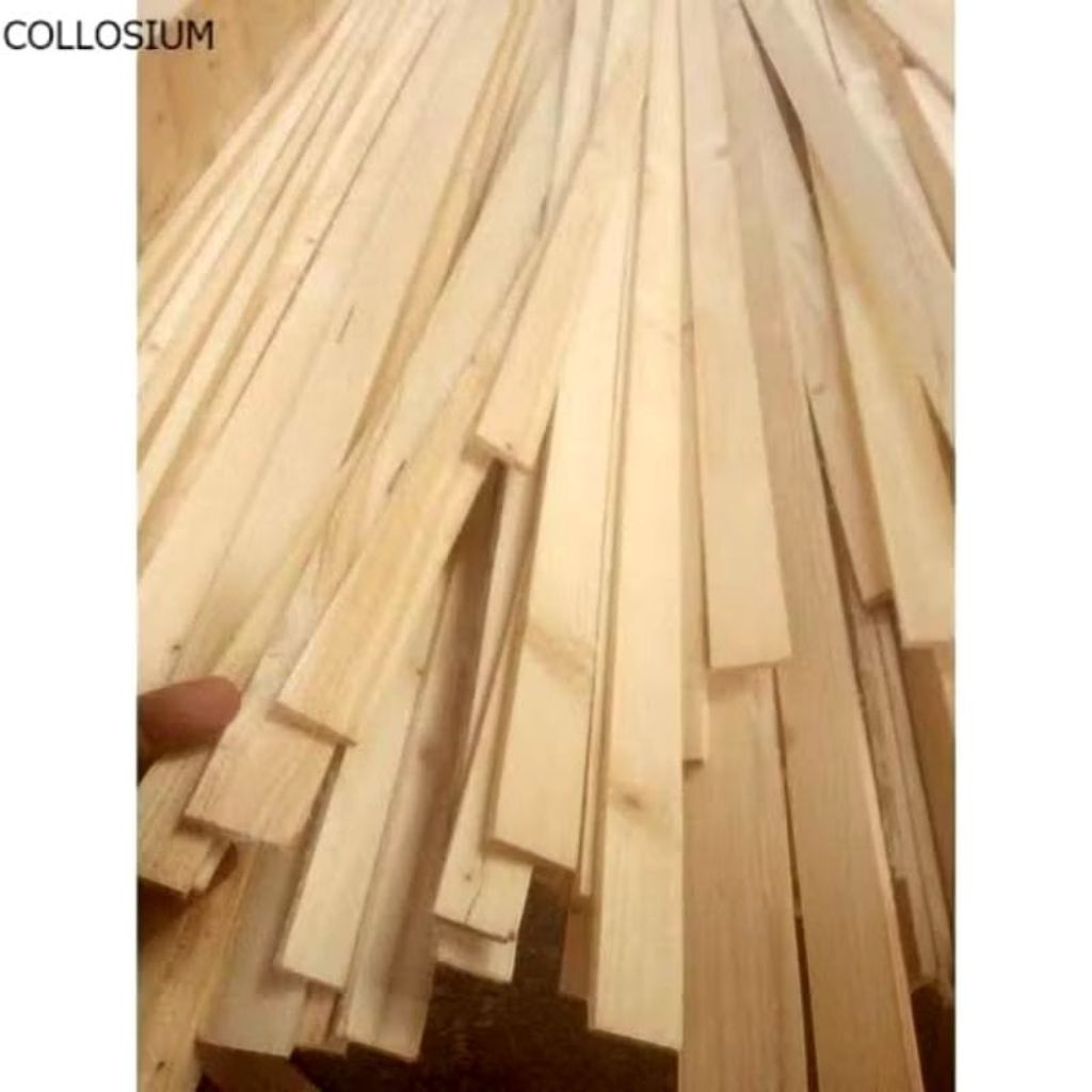 List Reng kayu Tipis Jati Perhutani 5Pcs UK. 1cm x 3 Cm x Panjang 1 Meter Sudah Di Serut Halus