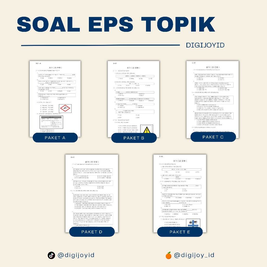 Paket Soal Tryout EPS TOPIK A5 (3 Set) + QR Audio – Ekonomis