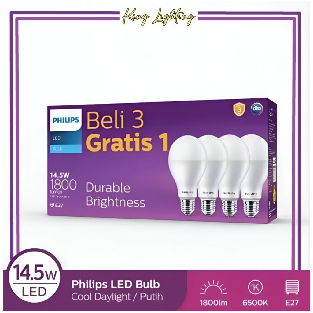 PROMO MURAH Lampu LEDbulb Philips 14.5/19Watt Lampu Philips Murah Putih Terang Super, Hemat Listrik