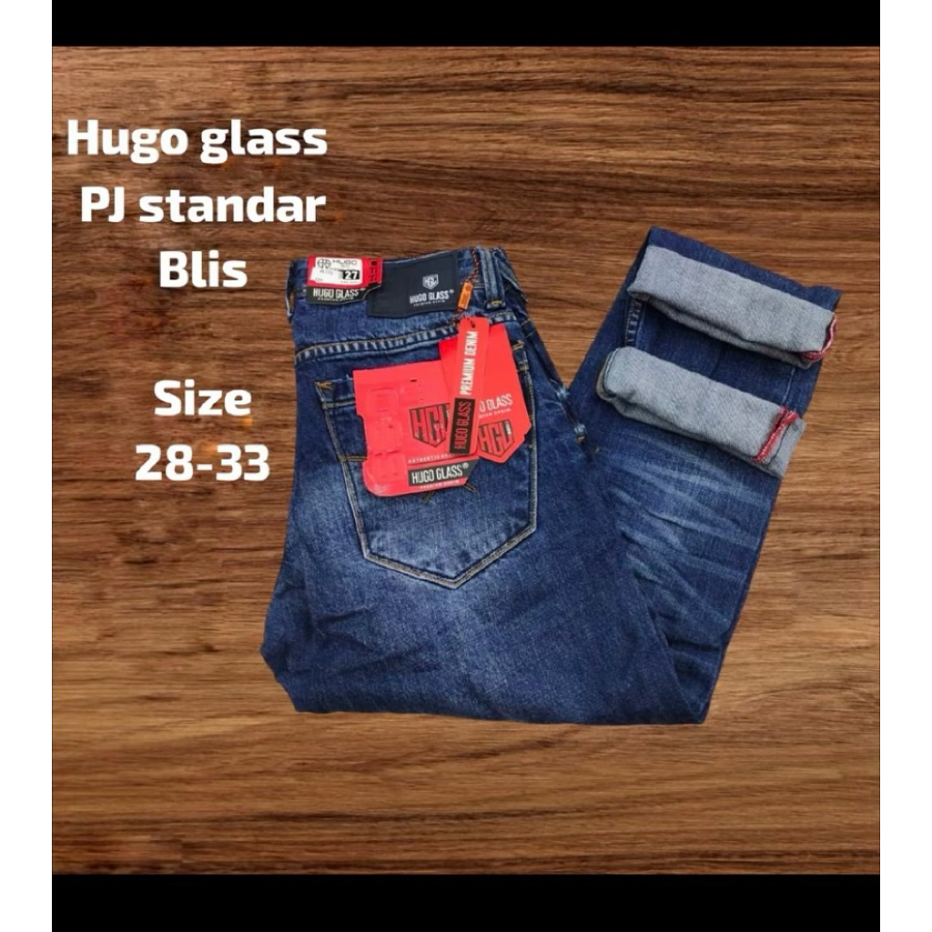 celana jeans hugo glass panjang pria non stret