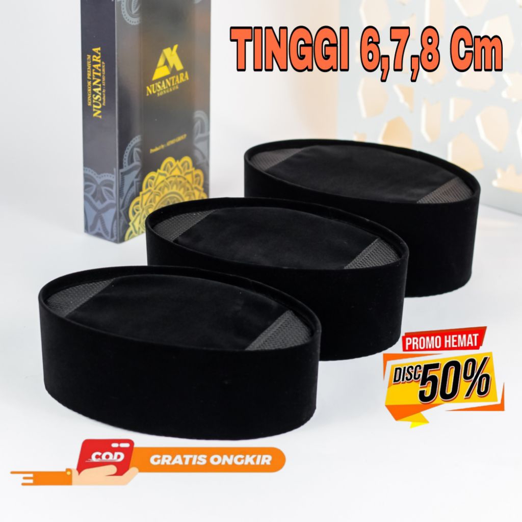 ( COD ) PECI SONGKOK TINGGI 6,7,8 Cm BAHAN BELUDRU HALUS DAN PREMIUM