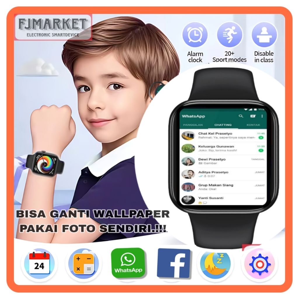 [ JAM IMOO ] JAM HP ANAK SMARTWATCH ANDROID 4G BISA WA WHATSAPP TLFN SMS NO SIM CARD MEMORY  jam tan