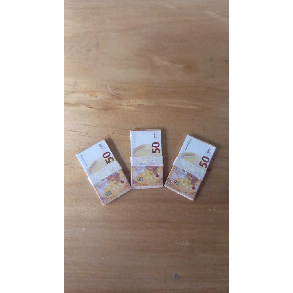 Miniatur mainan mini uang 50 euro isi 5 dalam 1 bundel Lembar Uang Mahar/ Uang Untuk Buket/Uang Main