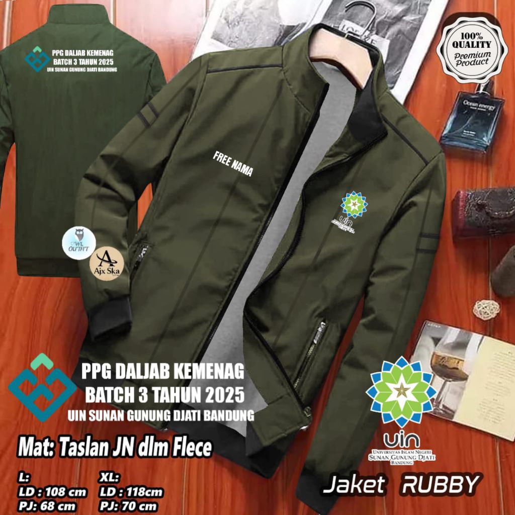 JAKET PPG UIN SUNAN GUNUNG DJATI BANDUNG BATCH 3 TAHUN 2025 FREE NAMA DADA PRIA WANITA || PPG KEMENA