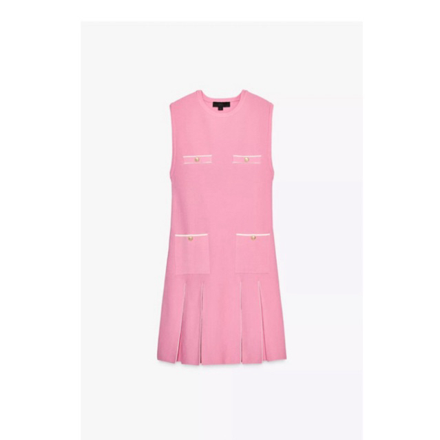 zara pleated knit dress