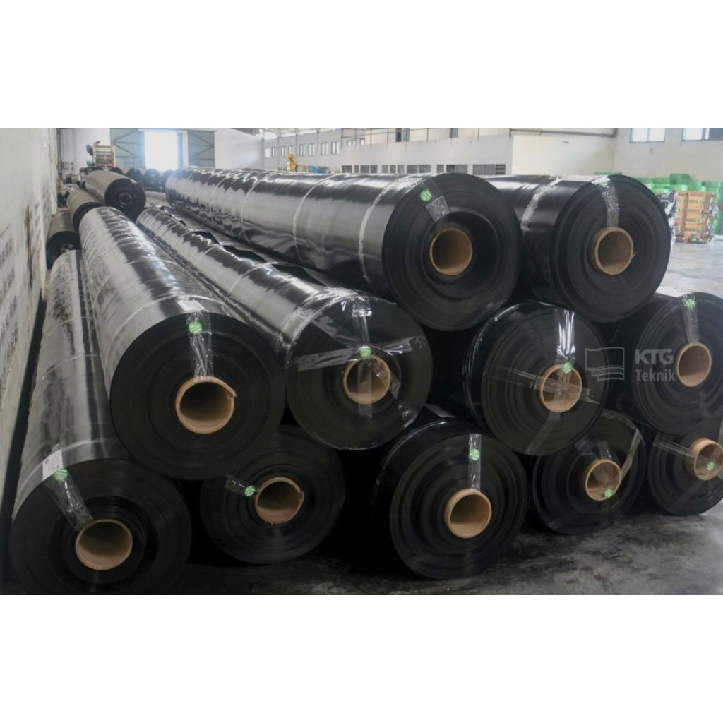 Plastik HDPE Geomembran kolam ikan /pengganti terpal 250micron(4*50meter)