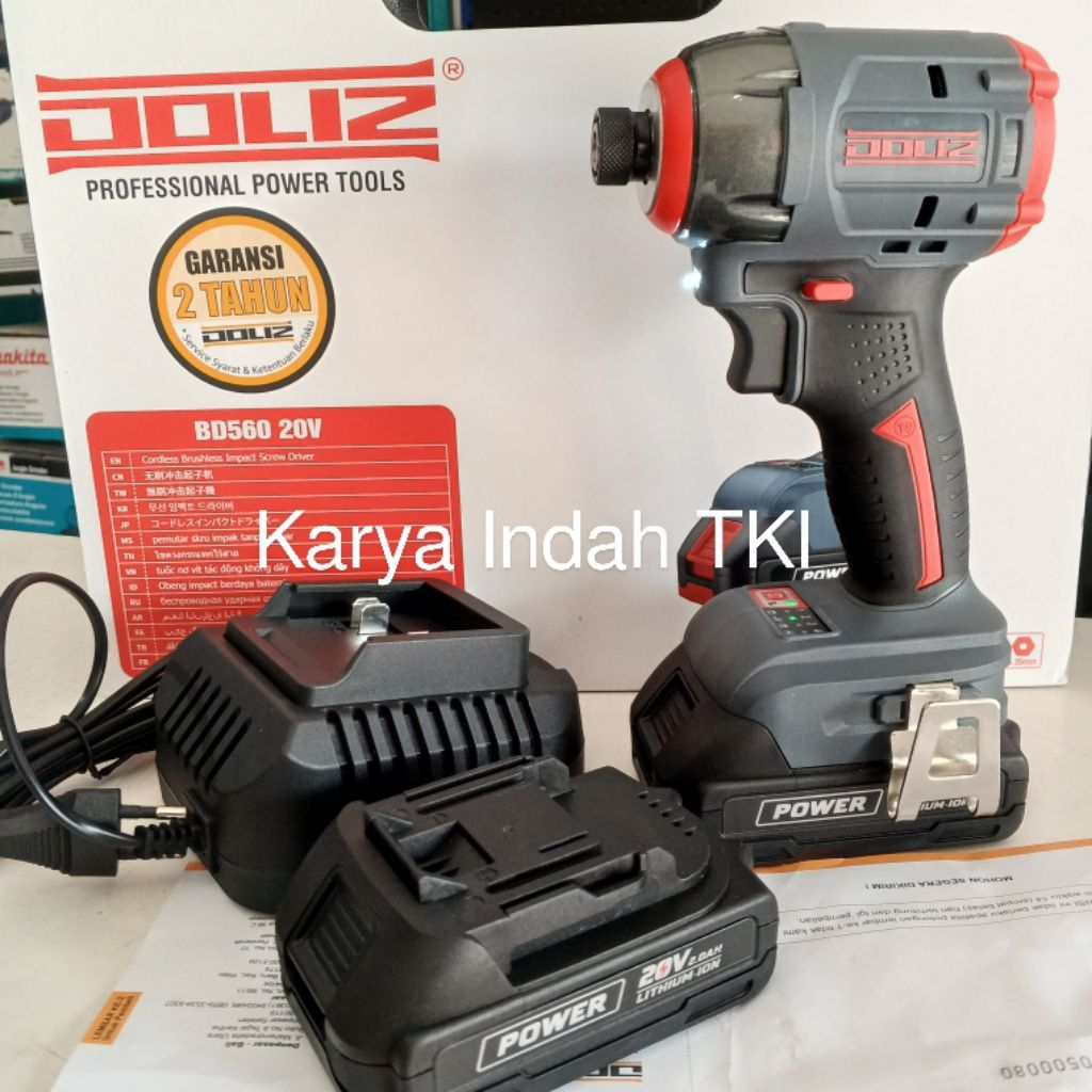 IMPACT Buka Baut DOLIZ BD560 20VOLT Pembuka Baut Ban Motor Mobil Brushless Impact Wrench BD 560