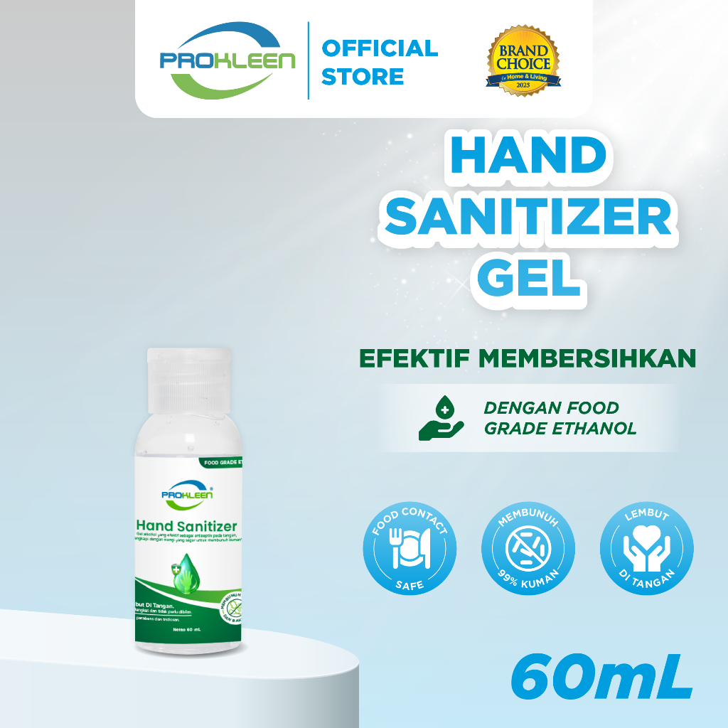 PROKLEEN Hand Sanitizer 70% Antiseptic Gel Antiseptik Food Grade 60mL