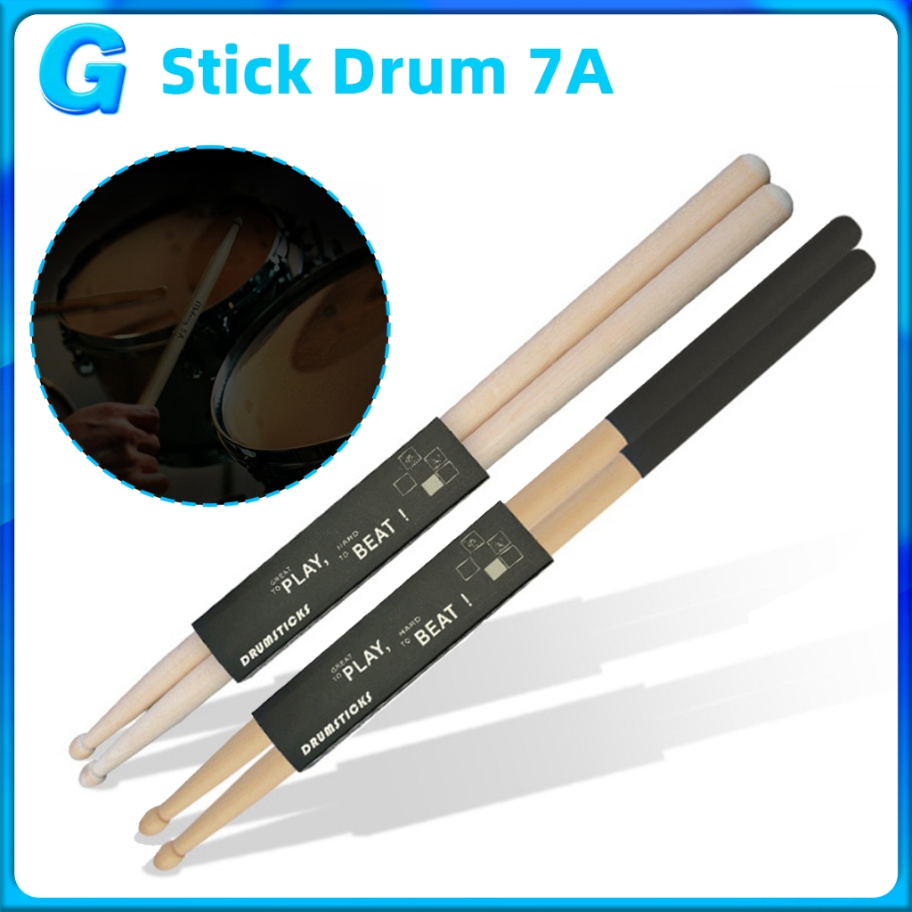 Stik Drum Stick Drum 7A Kayu Maple Asli Anak-anak 1 Pasang 2pcs Anti-Selip Tanpa Sambung Kualitas Ti