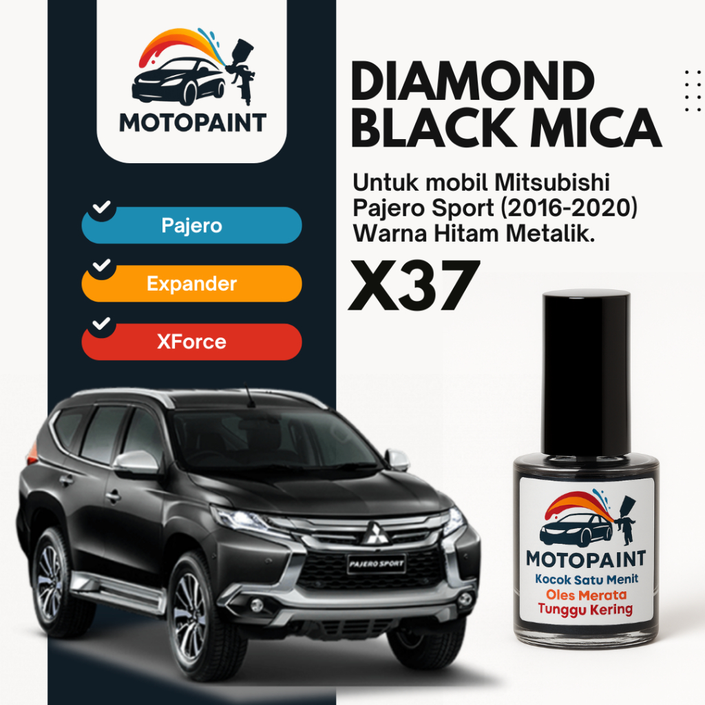 Cat Oles Mobil – Cat Baret Mobil – Touch Up Paint Diamond Black Mica X37 Atau Jet Black Mica Mitsubi