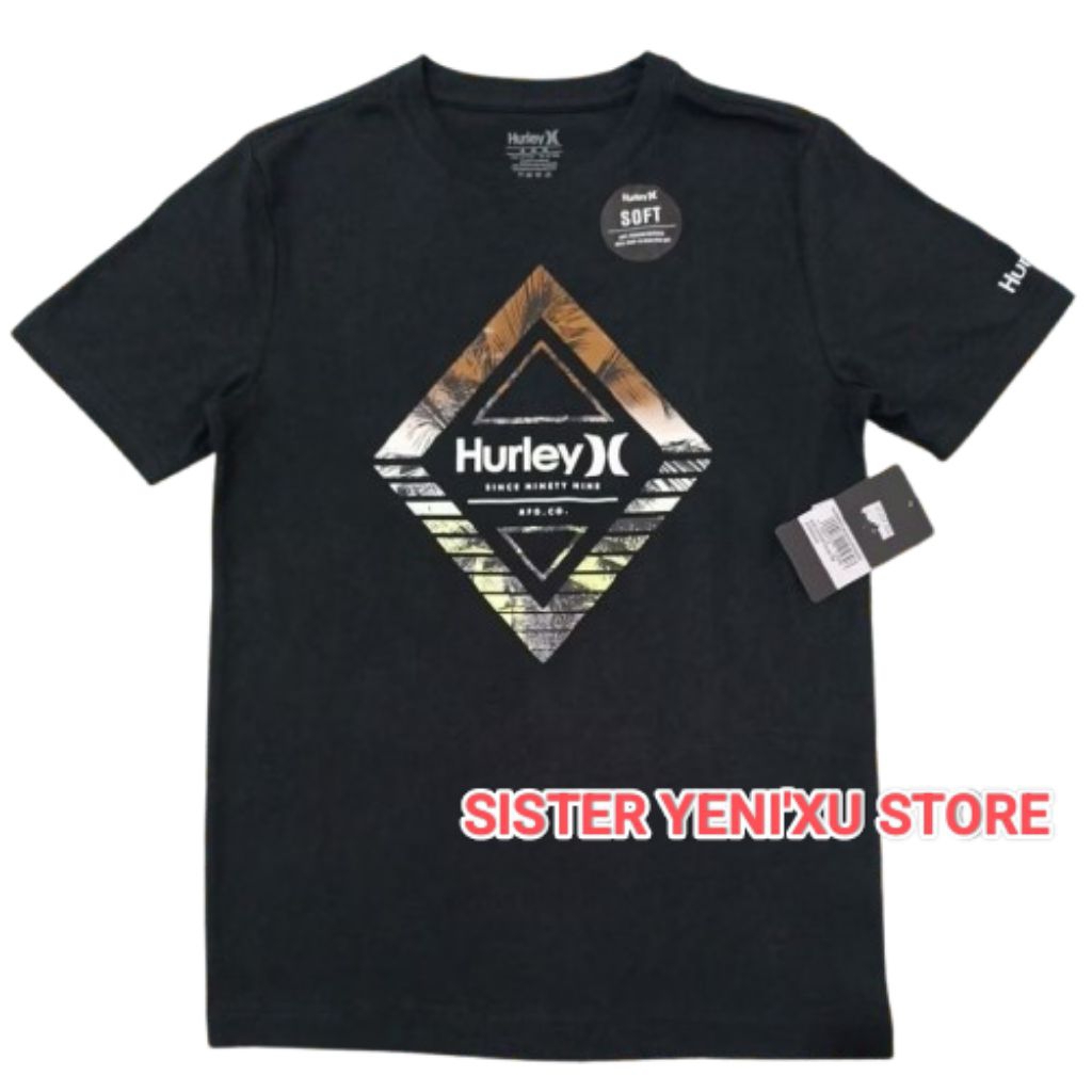 Kaos Anak Hurley Diamond Palms Boy T-Shirt BLACK (Size M,L) ORIGINAL STORE 100%