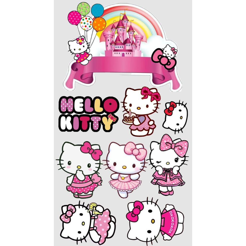 Topper CAKE HELLO KITTY FREE NAMA/HIASAN KUE ULANG TAHUN TEMA HELLO KITTY