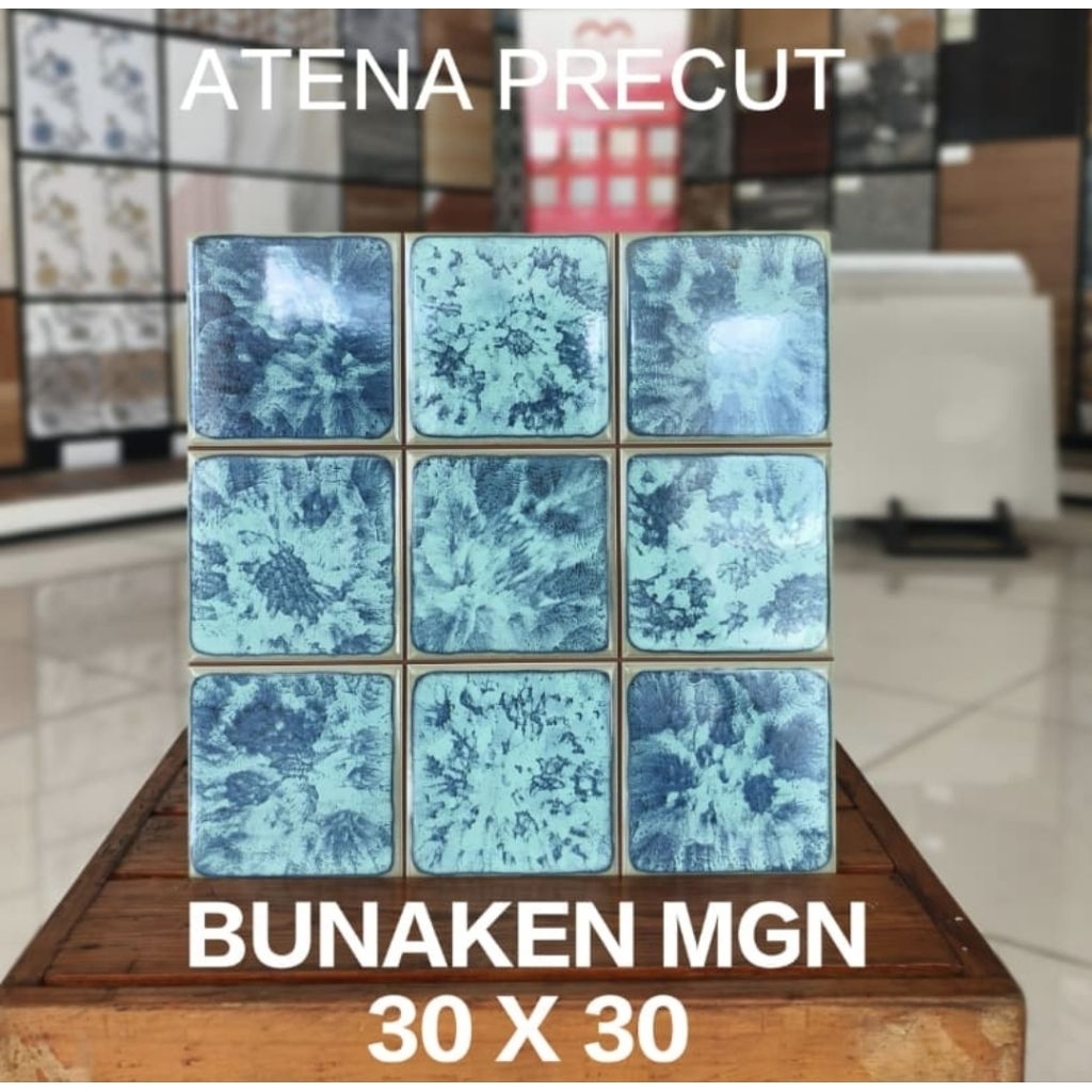 keramik precut lantai dinding kamar mandi dapur rumah cafe restoran coffee shop 30x30 BUNAKEN MGN ko
