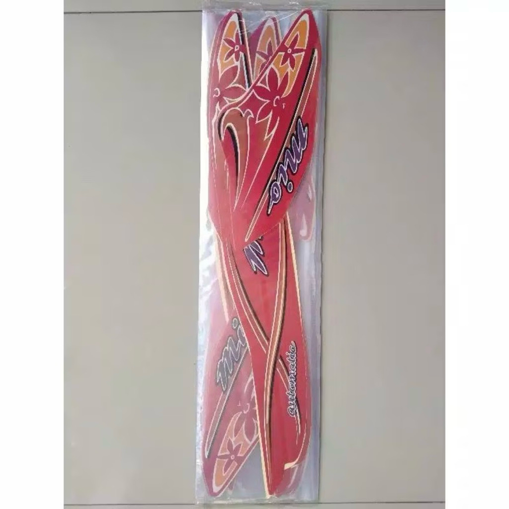 Striping/Stiker Motor Yamaha Mio Sporty Tahun 2005 Motif Kembang/Bunga Warna Biru Tua,Biru Telur Asi