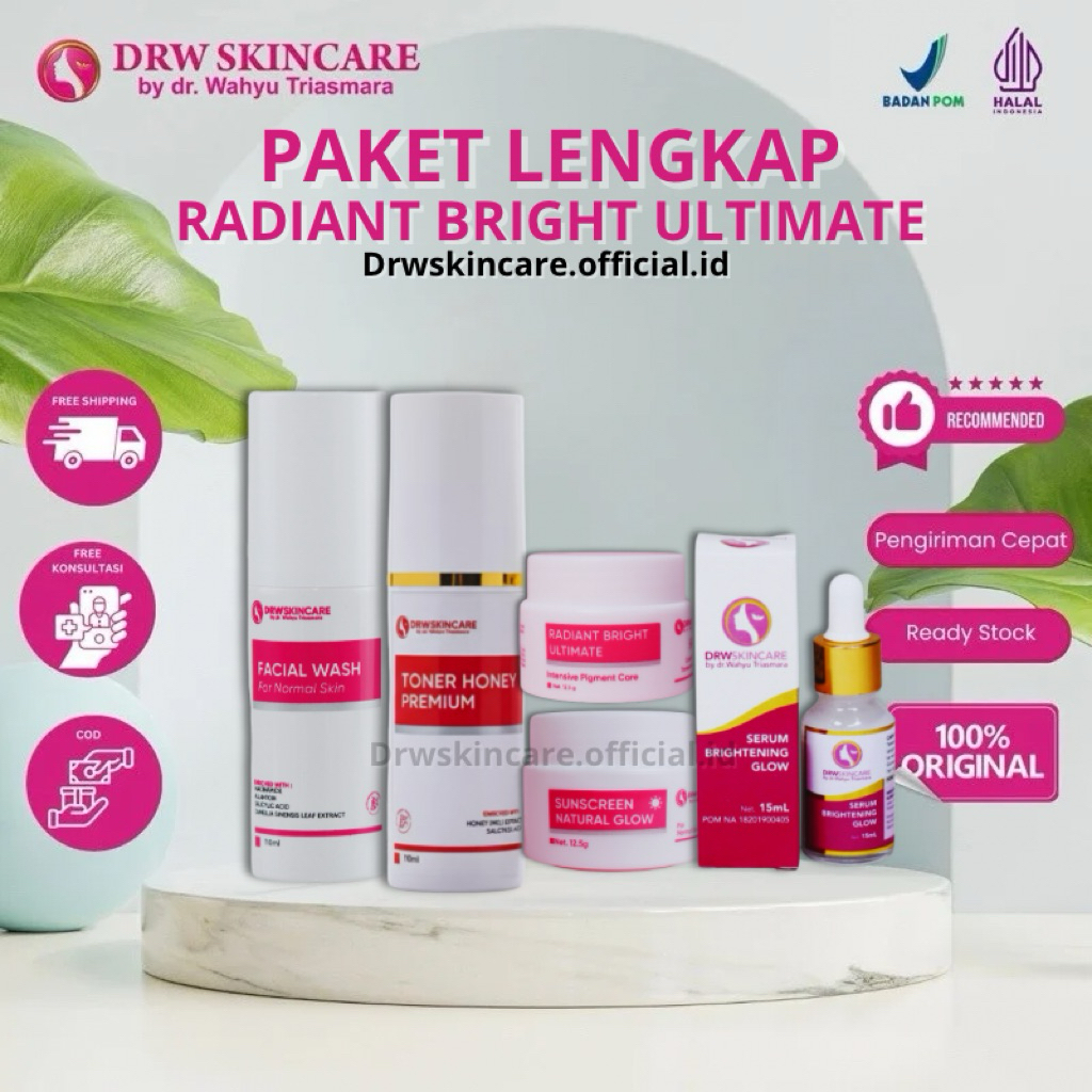 DRW Skincare Paket Lengkap Radiant Bright Ultimate Flek Hitam Bekas Jerawat Normal Skin