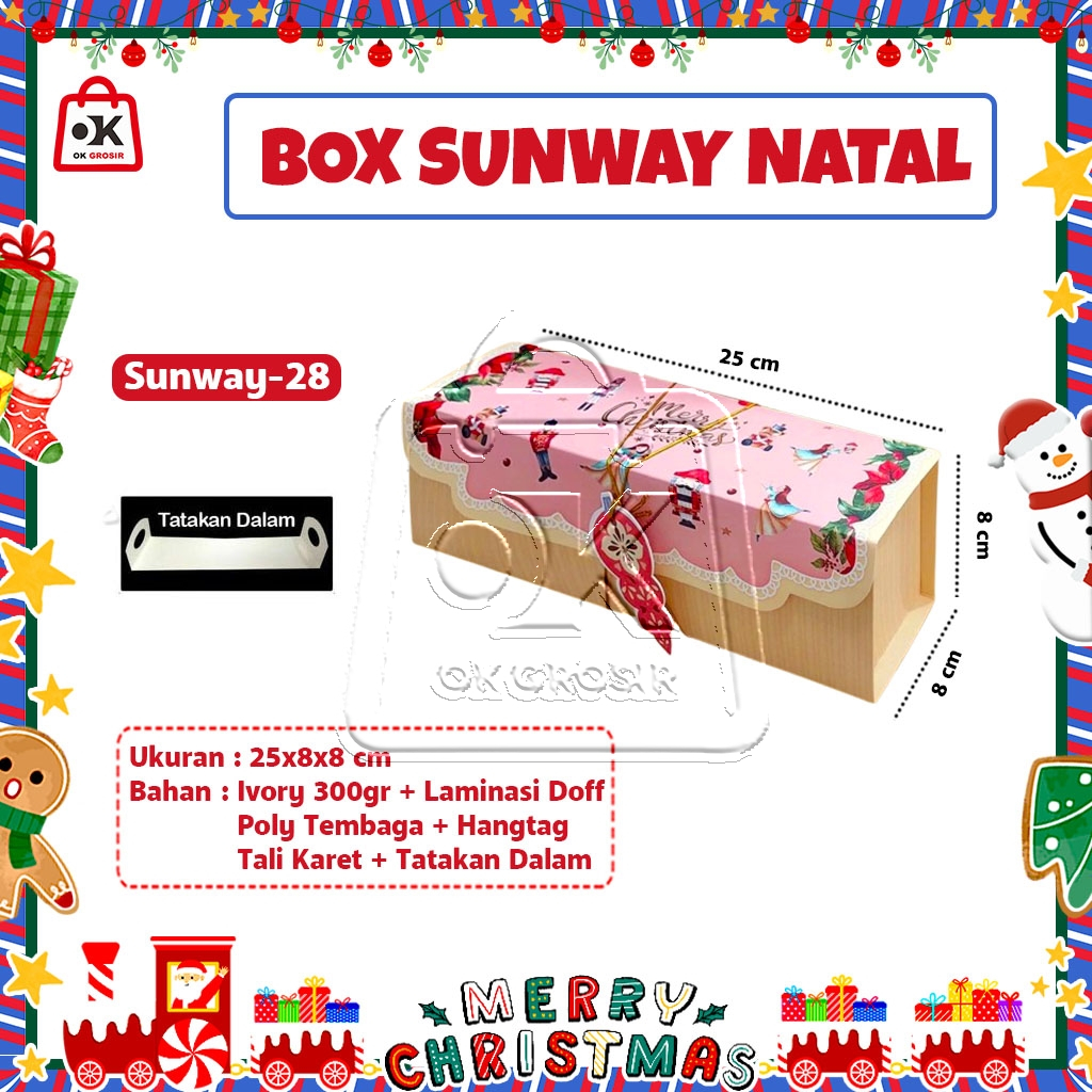 Box Natal SUNWAY Dus Kue Kado Hangtag Tali Christmas Gift Box (1 pcs)