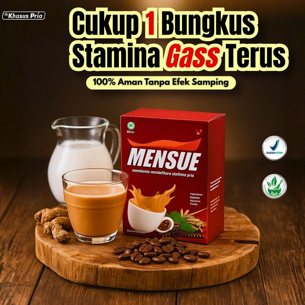 MENSUE Kopi Setamina Laki Laki Susah Tegak & Cepat Keluar Isi 5 Sashet Aman & BPOM