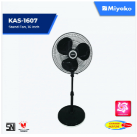Kipas Miyako KAS 1607 O Hitam Stand/ Kipas Angin Besi